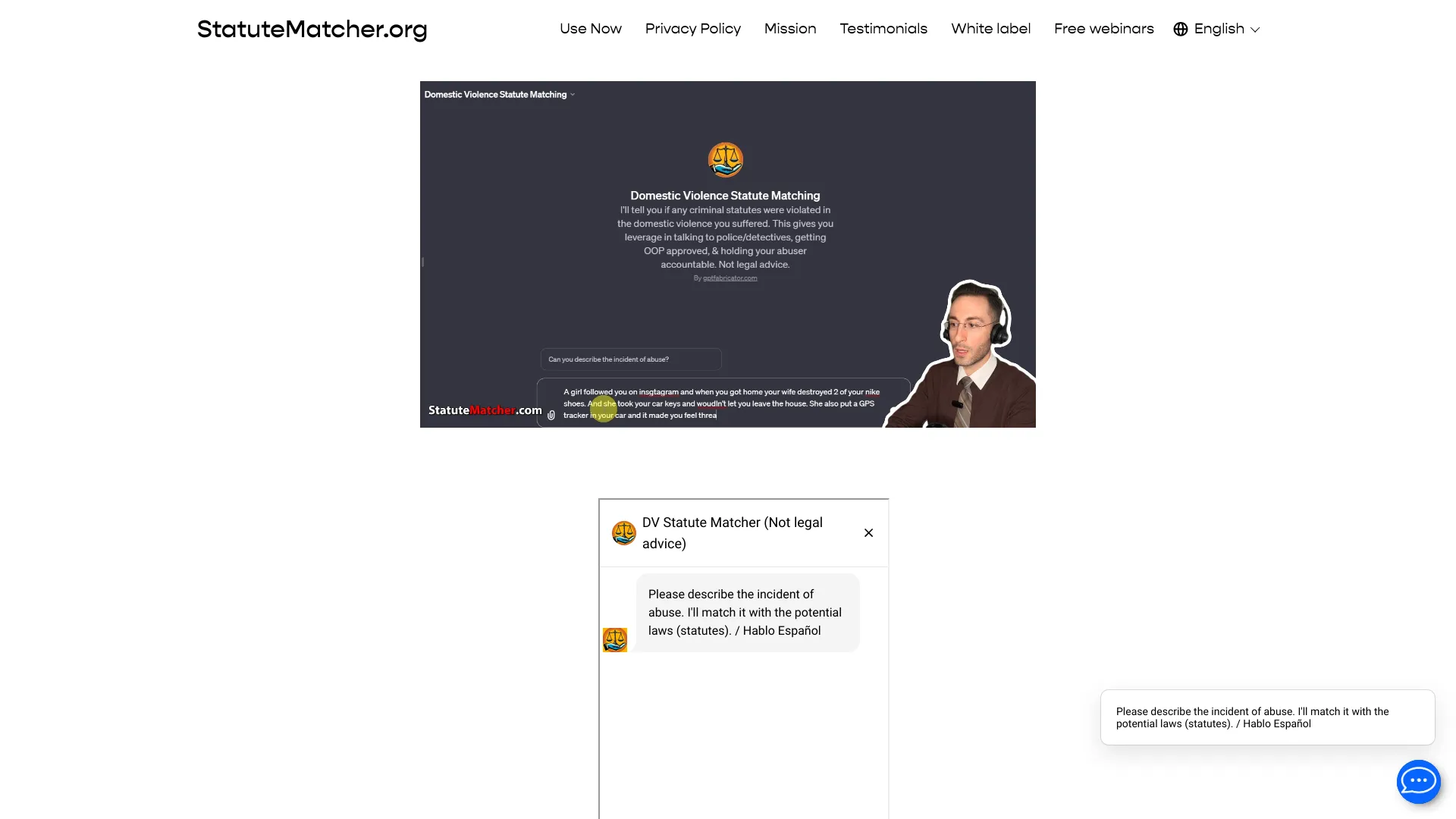 Domestic Violence Statute Matcher网页截图,Domestic Violence Statute Matcher网页快照