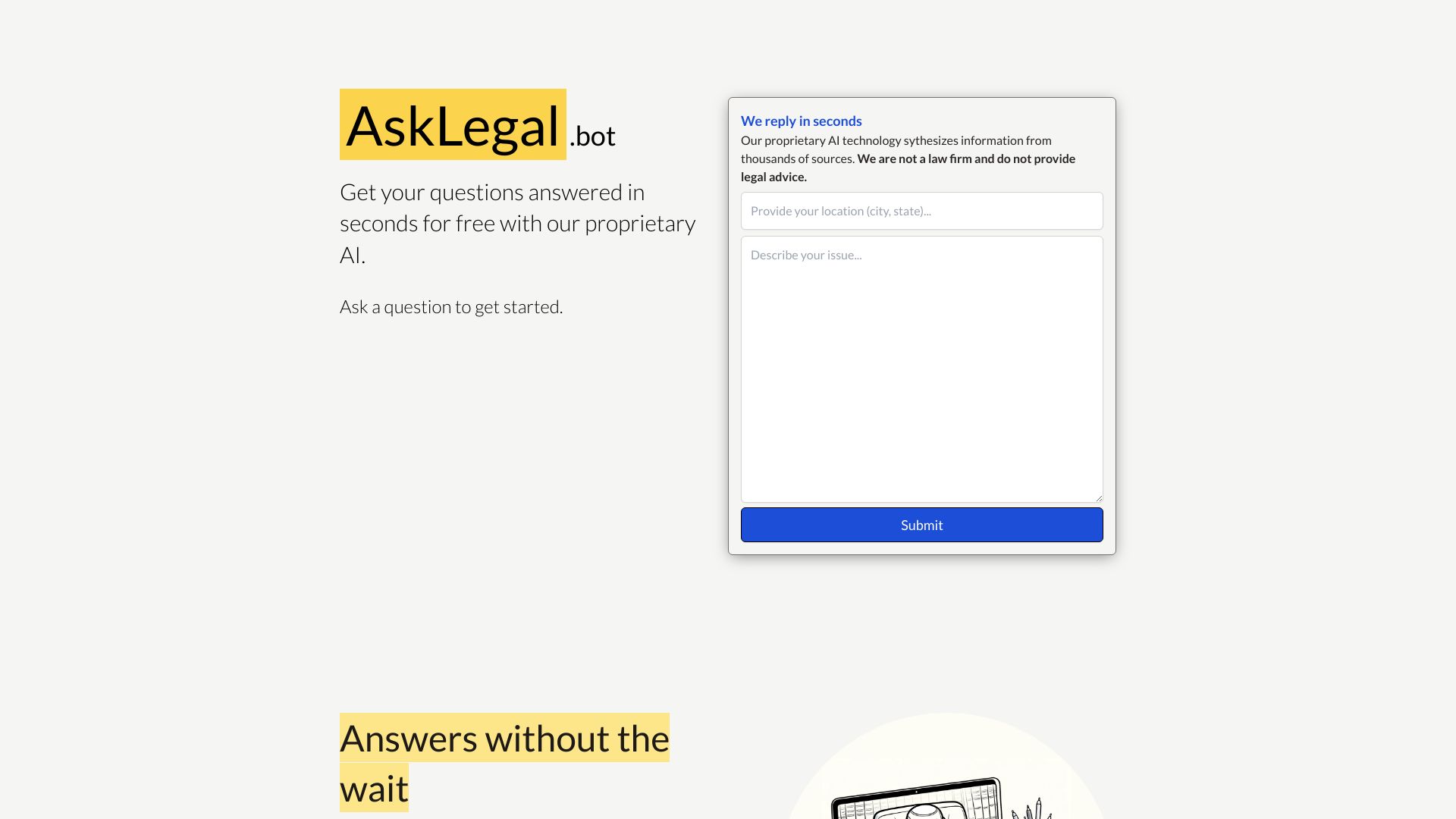 AskLegal.bot网页截图,AskLegal.bot网页快照