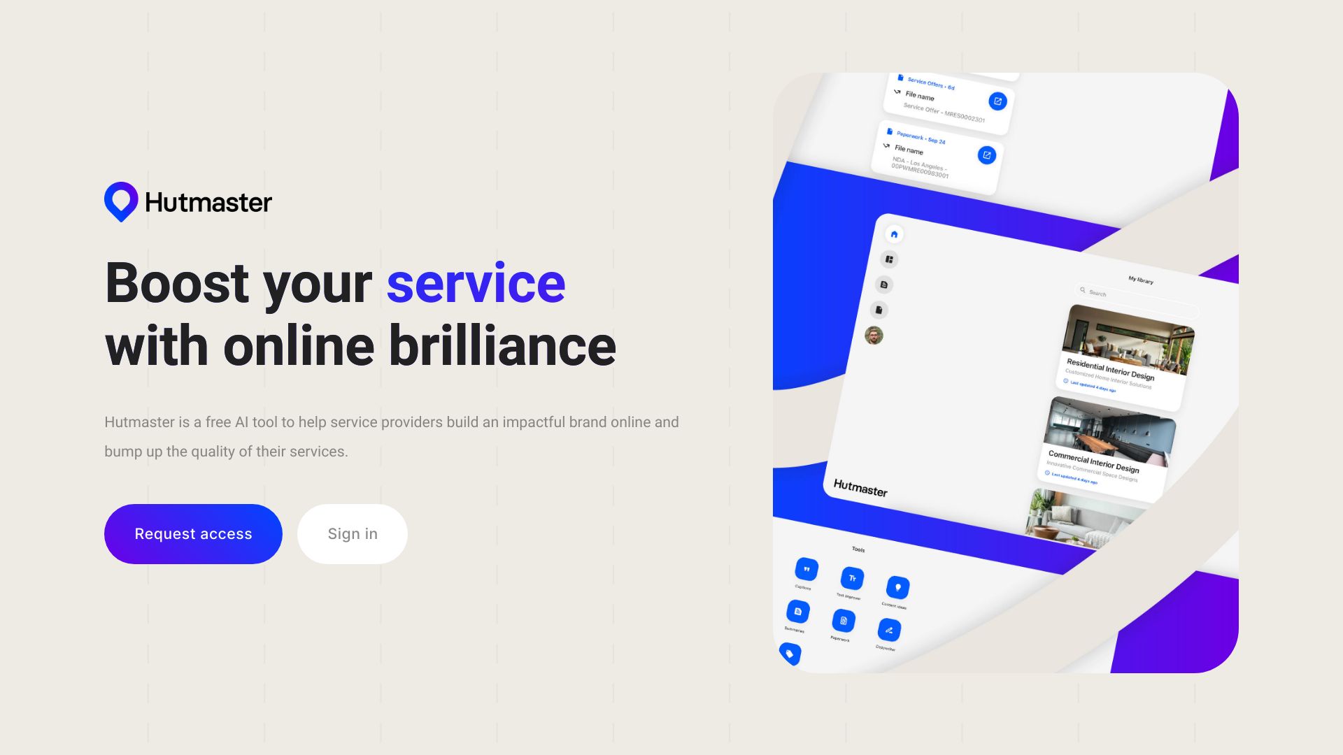 Hutmaster AI网页截图,Hutmaster AI网页快照