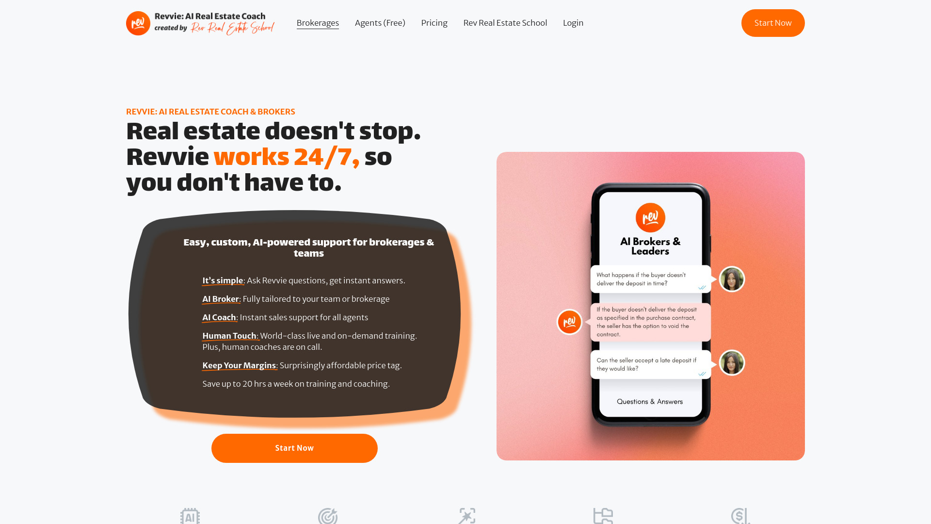 Revvie: AI Real Estate Coach & Brokers网页截图,Revvie: AI Real Estate Coach & Brokers网页快照