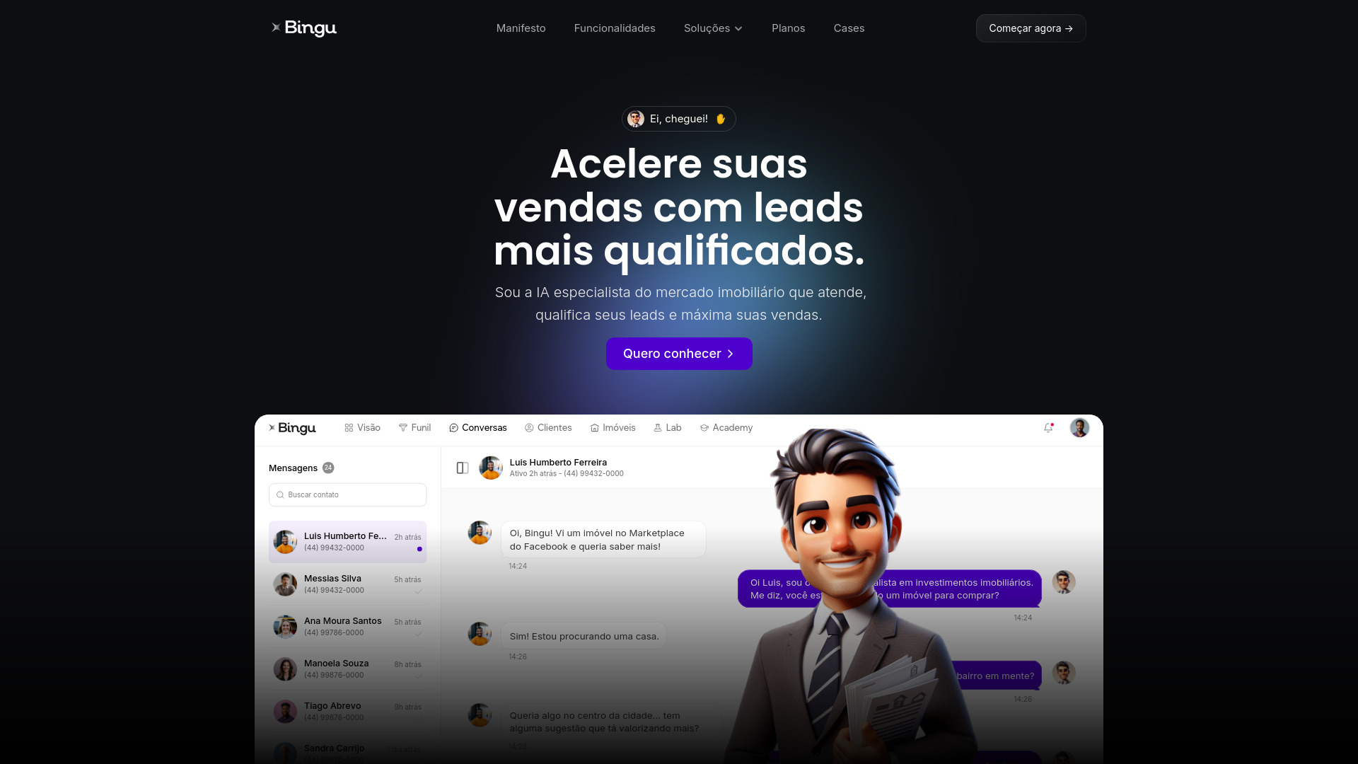 Bingu • IA do mercado imobiliário网页截图,Bingu • IA do mercado imobiliário网页快照