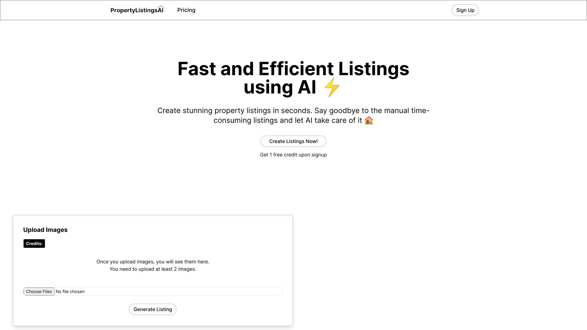 PropertyListingsAI网页截图,PropertyListingsAI网页快照