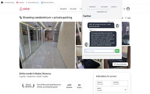ChatFlat: Chat with any flat of Idelista/AirBnB with AI网页截图,ChatFlat: Chat with any flat of Idelista/AirBnB with AI网页快照