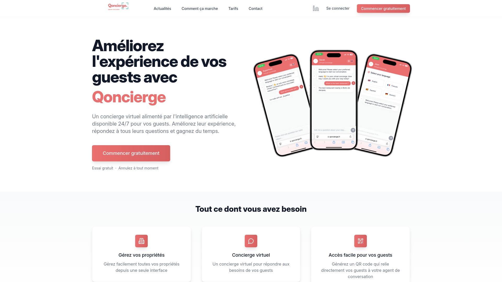 Qoncierge网页截图,Qoncierge网页快照