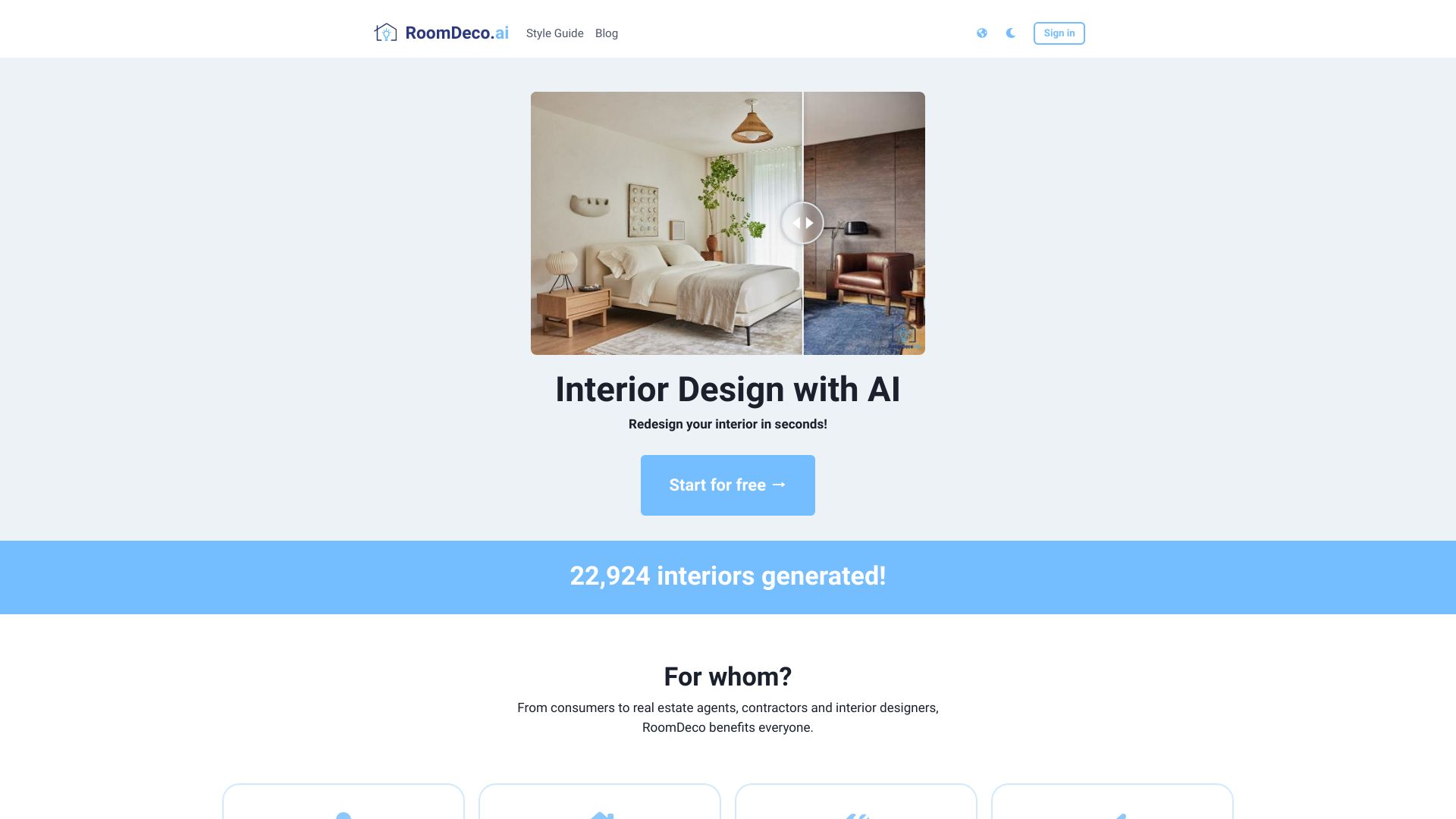 RoomDeco AI网页截图,RoomDeco AI网页快照