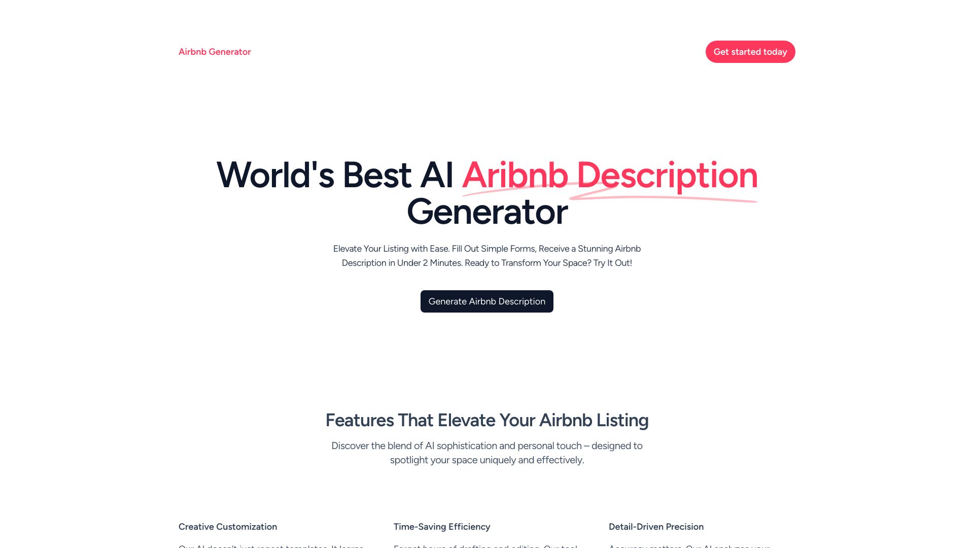 Airbnb Generator网页截图,Airbnb Generator网页快照