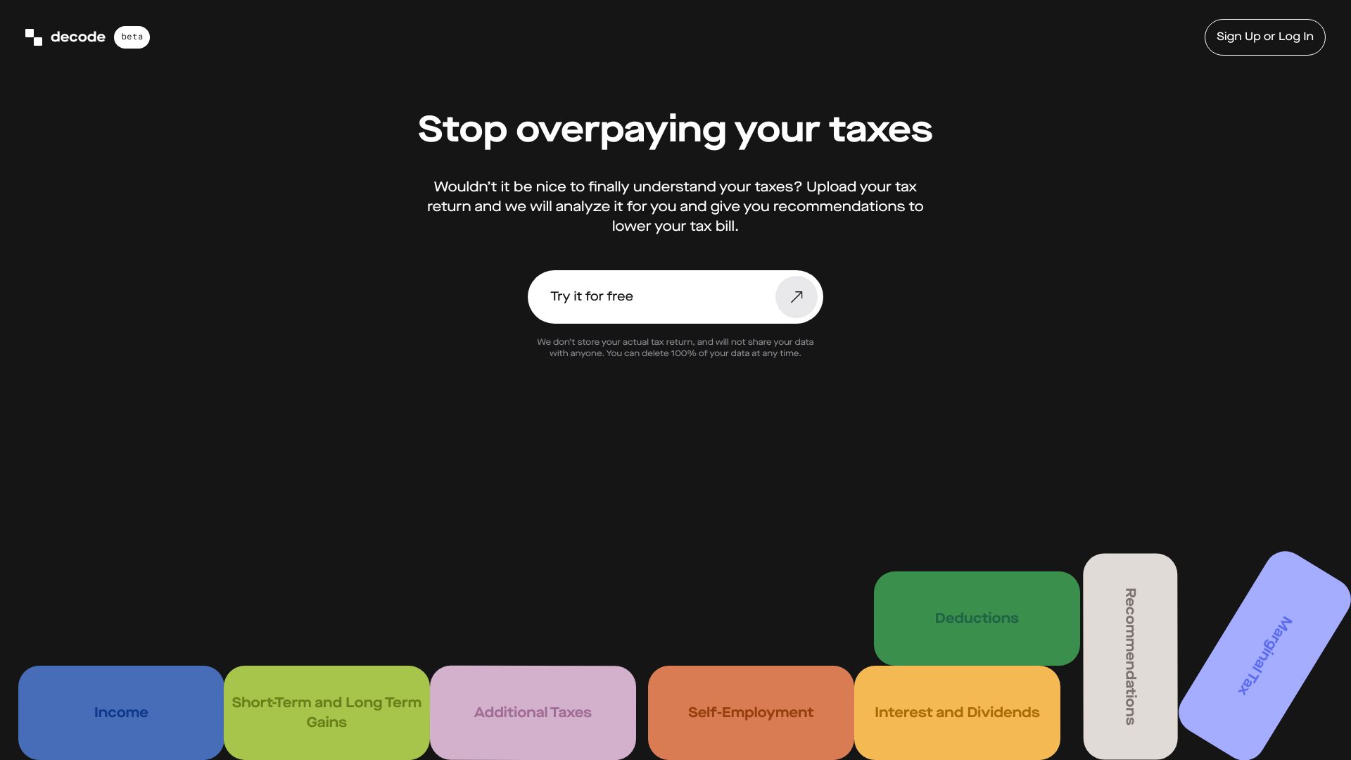 Decode.tax网页截图,Decode.tax网页快照