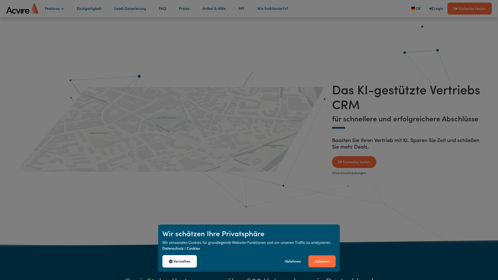 Acvire – Das KI Sales CRM网页截图,Acvire – Das KI Sales CRM网页快照