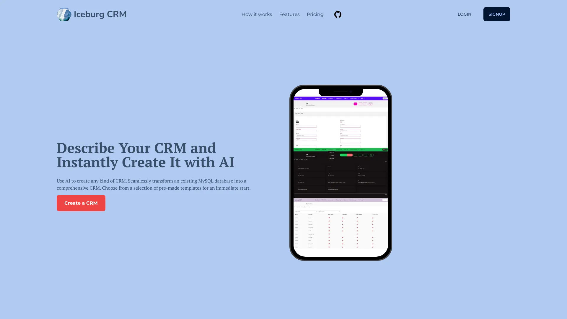 IceburgCRM网页截图,IceburgCRM网页快照