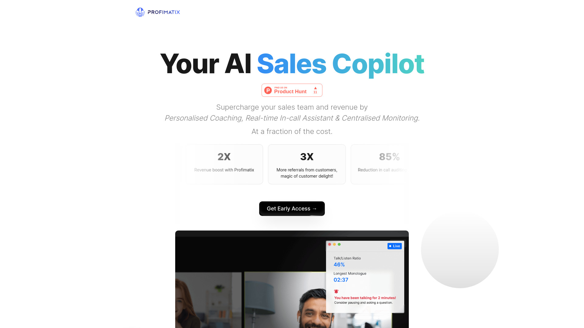 Profimatix – AI Sales Copilot网页截图,Profimatix – AI Sales Copilot网页快照