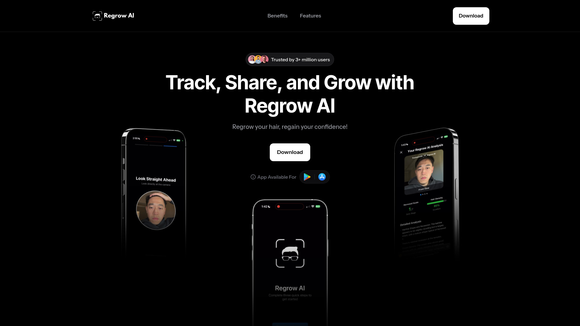 Regrow AI: AI Hairloss App网页截图,Regrow AI: AI Hairloss App网页快照