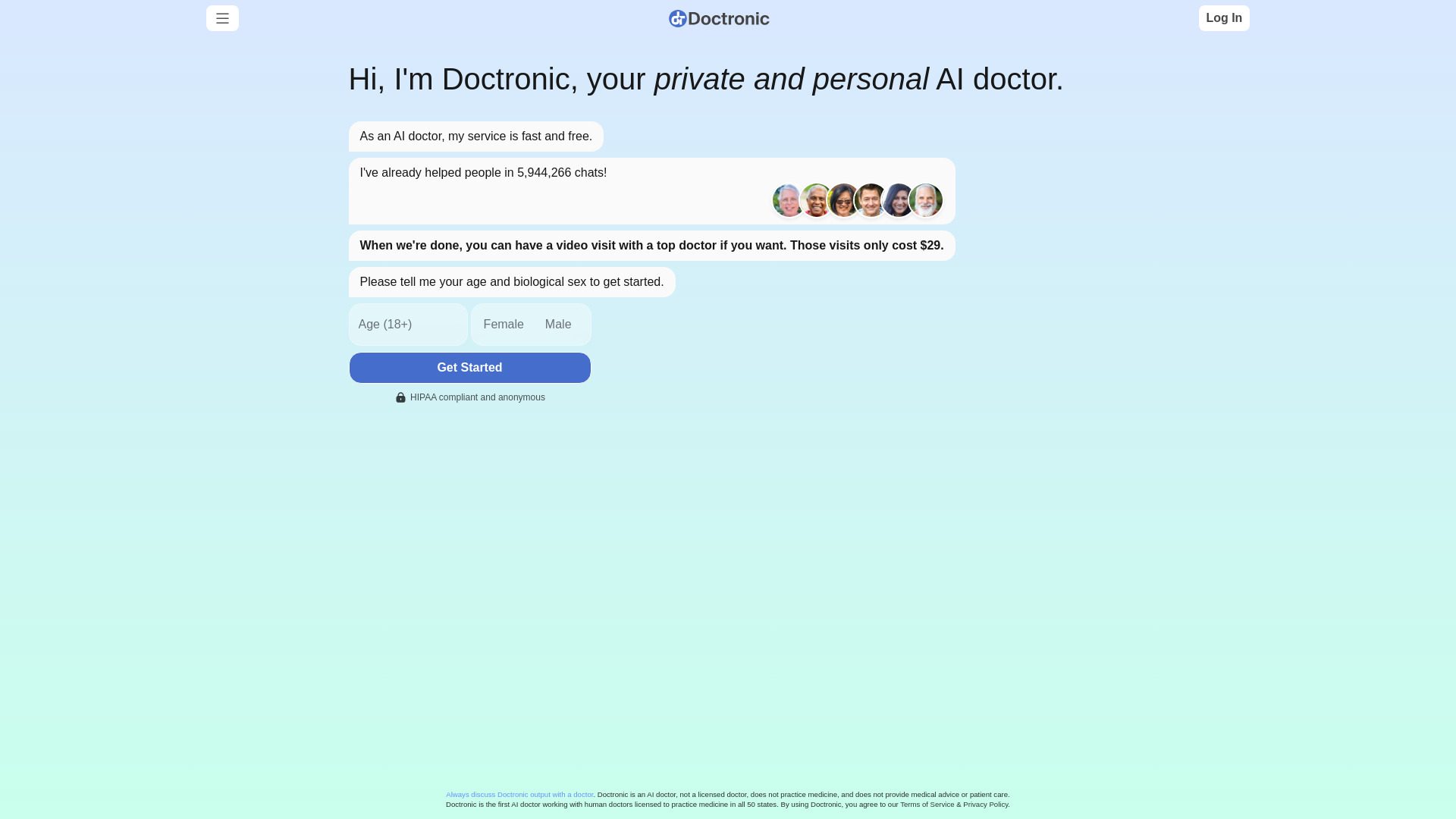 Doctronic AI Doctors + Human Doctors网页截图,Doctronic AI Doctors + Human Doctors网页快照