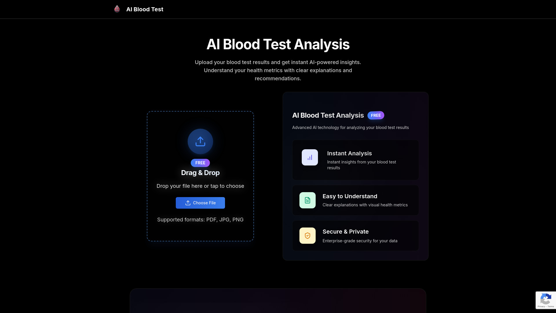 AI Blood Test Analysis网页截图,AI Blood Test Analysis网页快照