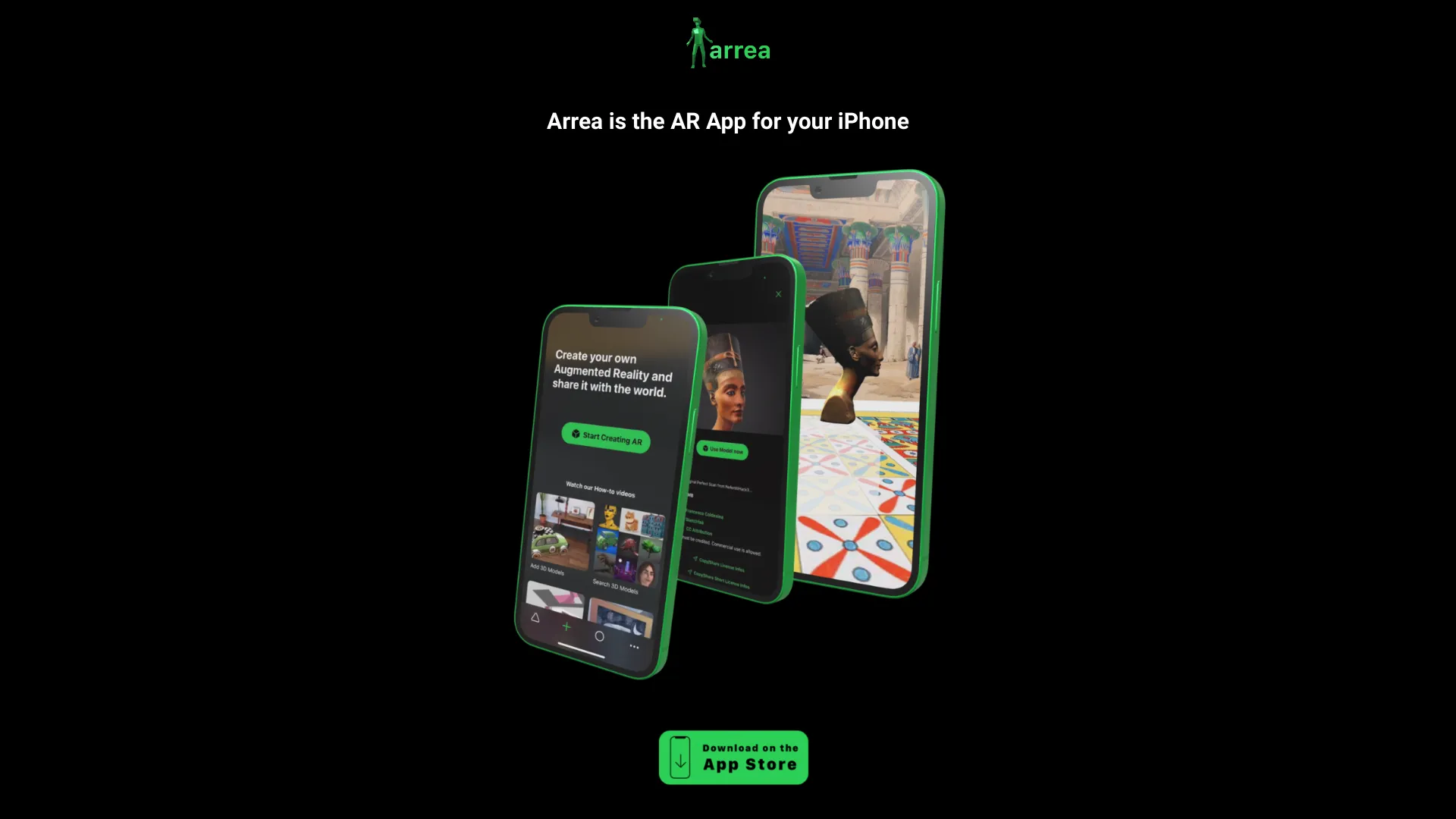 Arrea is the AR App for your iPhone网页截图,Arrea is the AR App for your iPhone网页快照