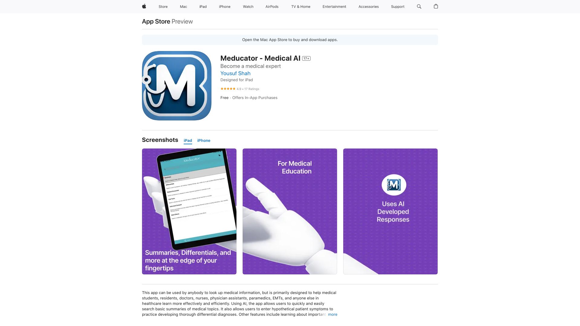 Meducator – Medical AI网页截图,Meducator – Medical AI网页快照