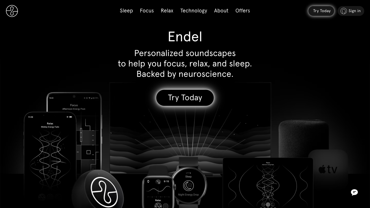 Endel网页截图,Endel网页快照