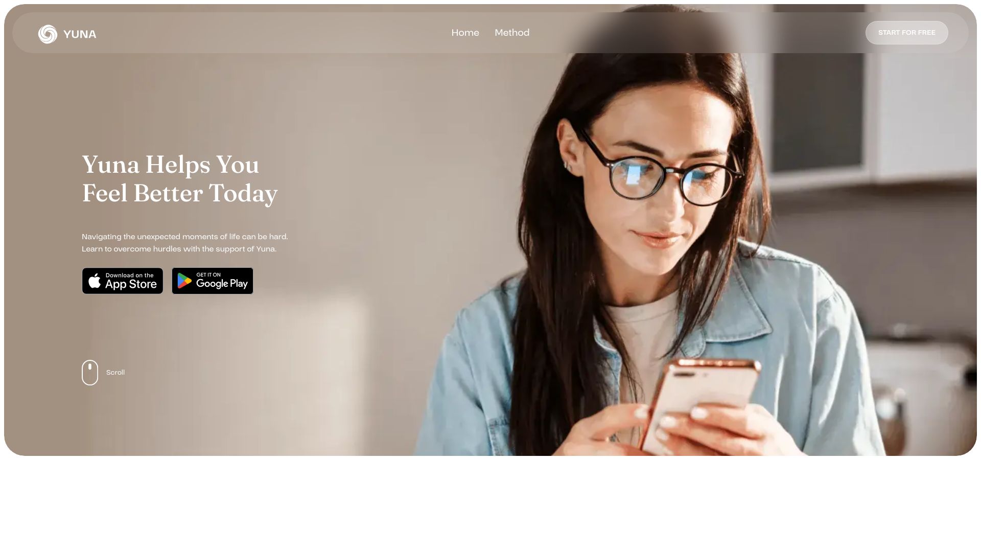 Yuna AI — Your Mental Health Companion网页截图,Yuna AI — Your Mental Health Companion网页快照