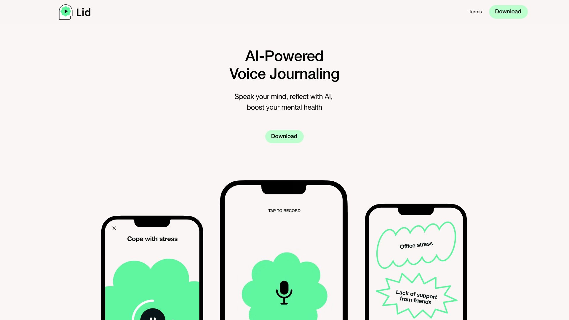 LID: AI-Powered Voice Journaling网页截图,LID: AI-Powered Voice Journaling网页快照