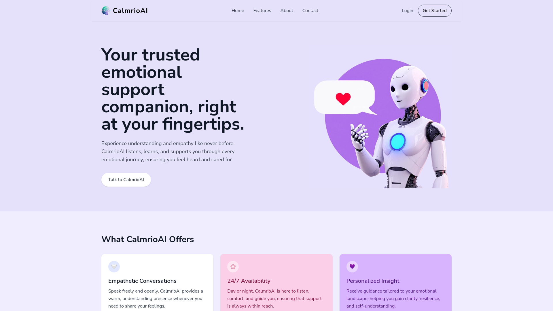 CalmrioAI网页截图,CalmrioAI网页快照