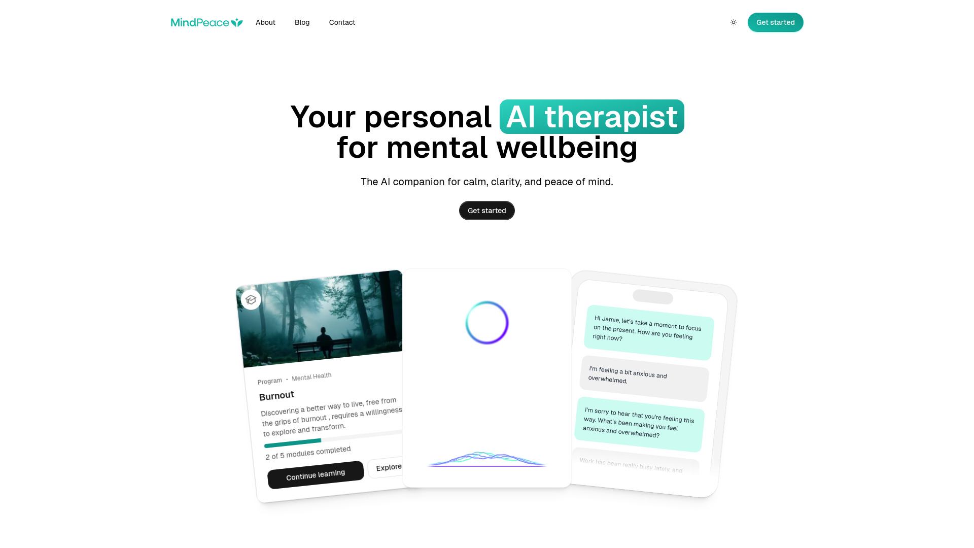 MindPeace – AI Therapist网页截图,MindPeace – AI Therapist网页快照
