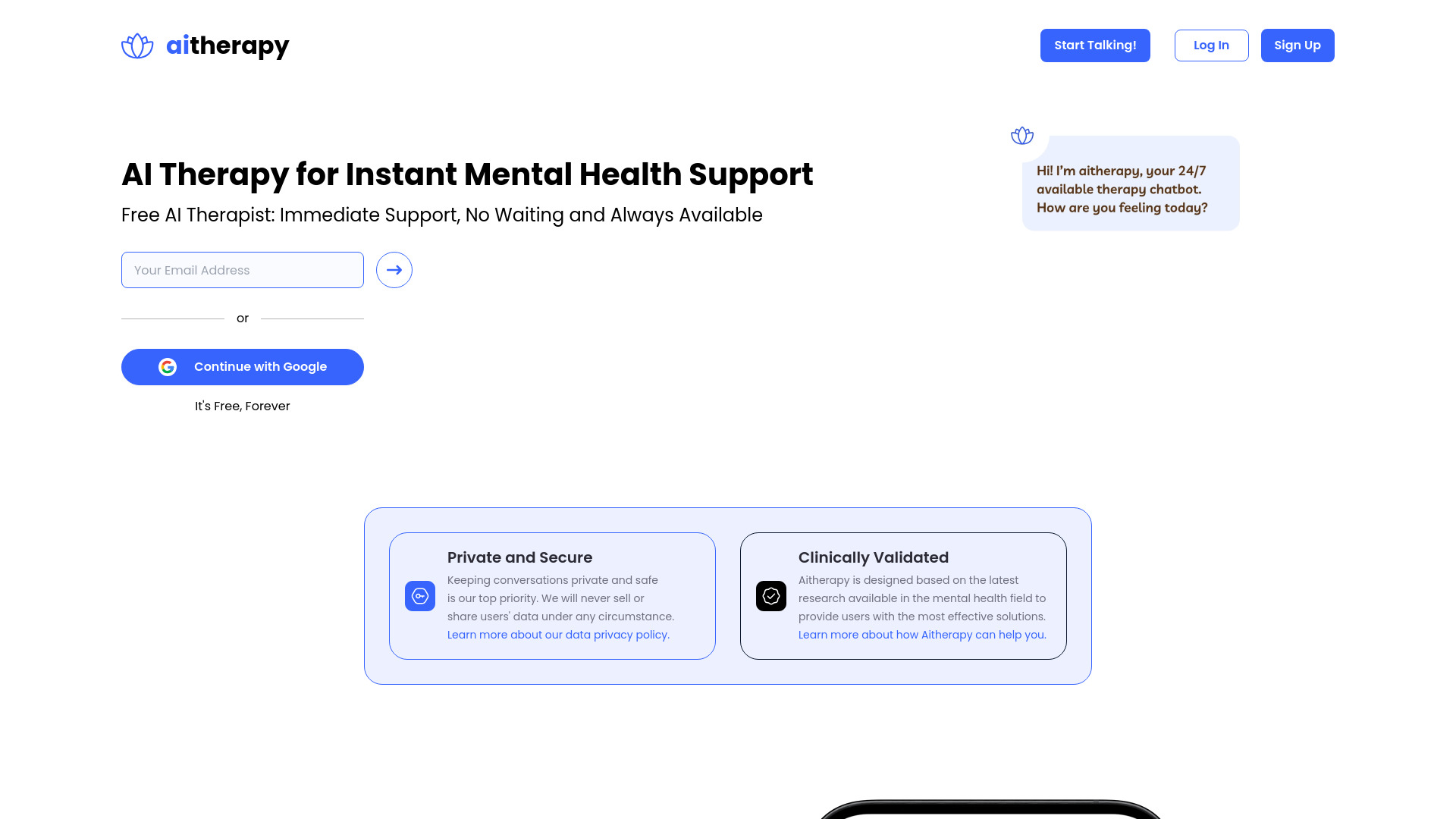 Aitherapy网页截图,Aitherapy网页快照