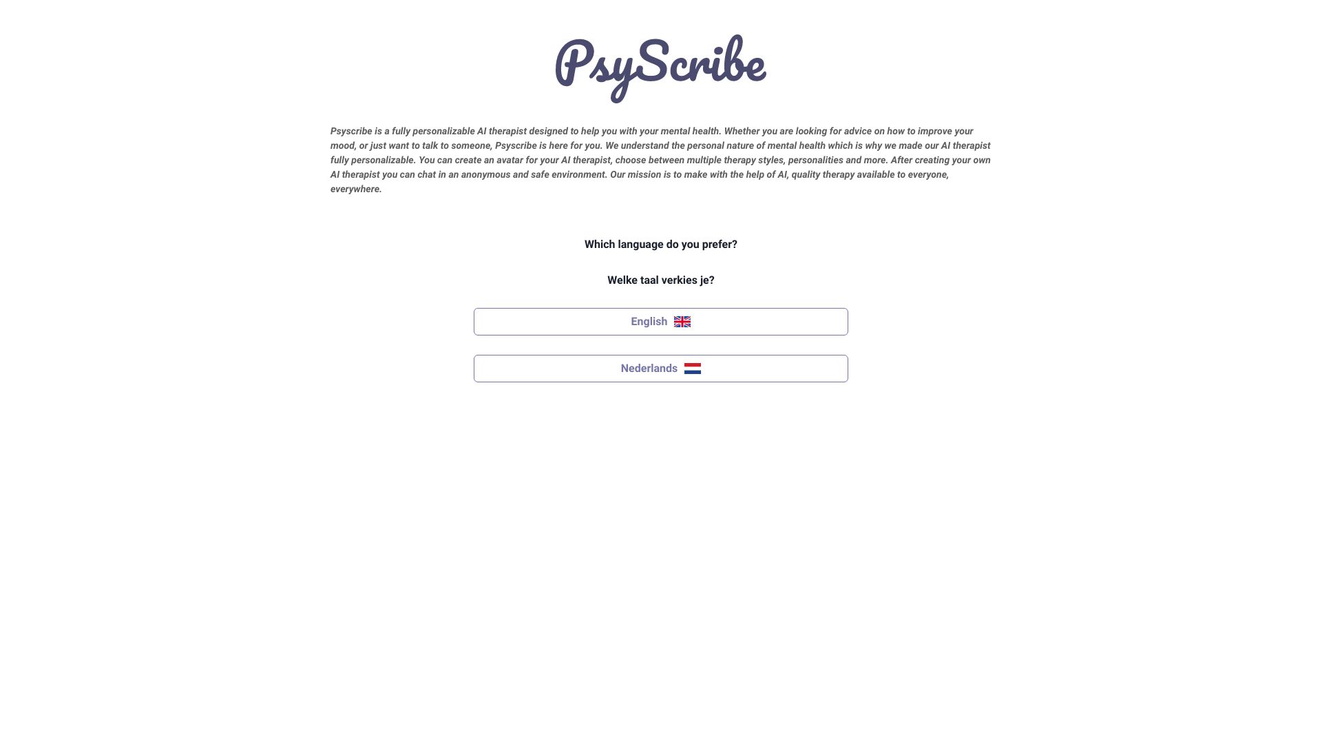 PsyScribe – AI Therapist网页截图,PsyScribe – AI Therapist网页快照