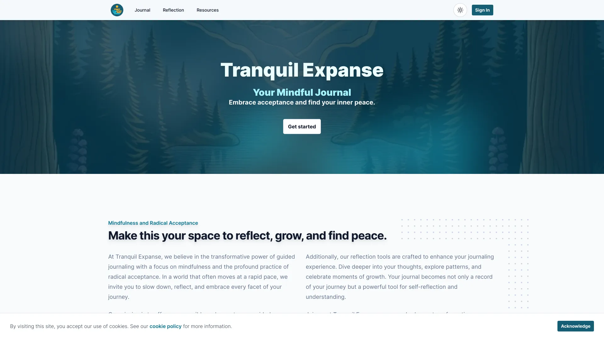 Tranquil Expanse网页截图,Tranquil Expanse网页快照