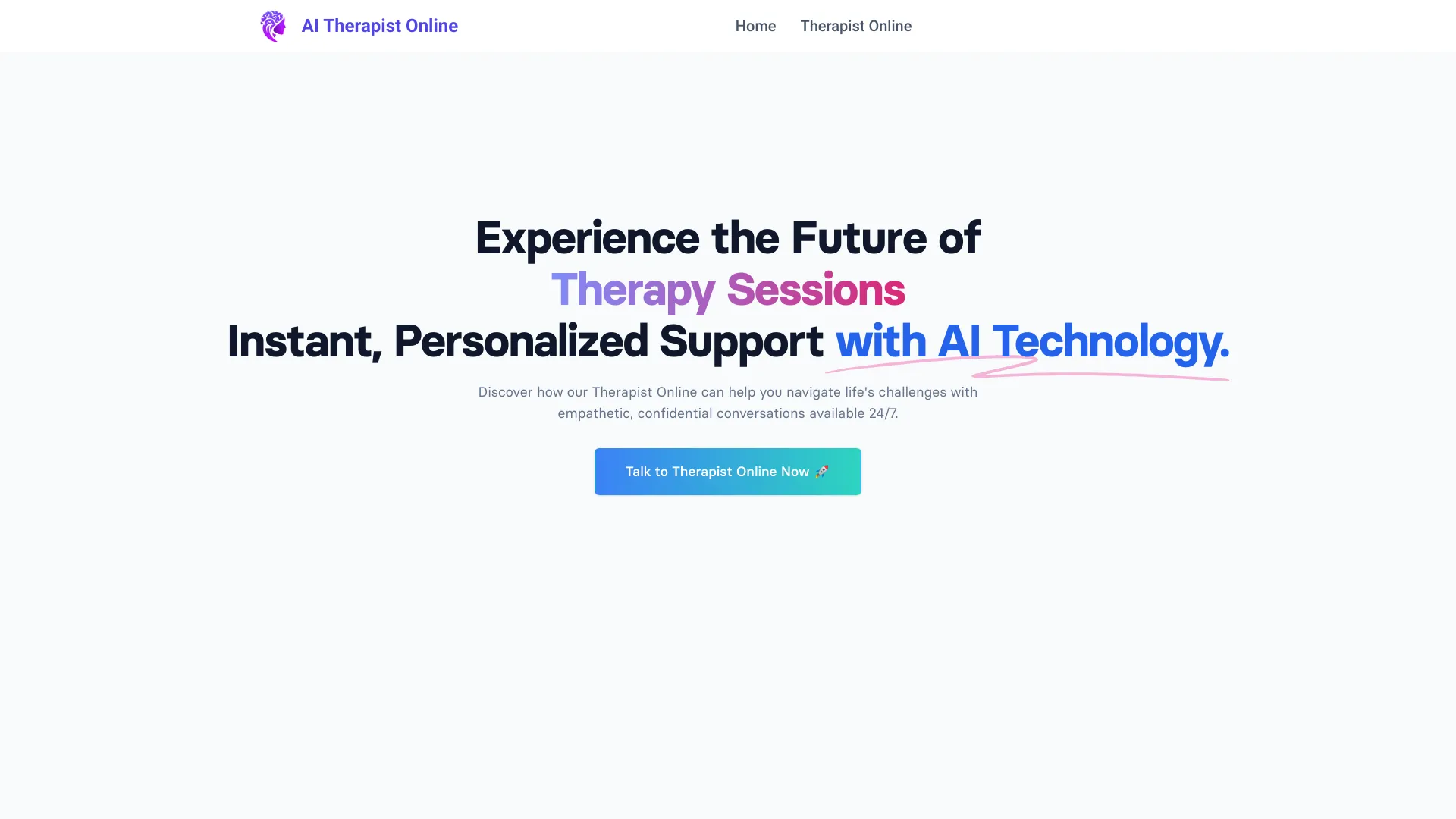 AI Therapist Online网页截图,AI Therapist Online网页快照