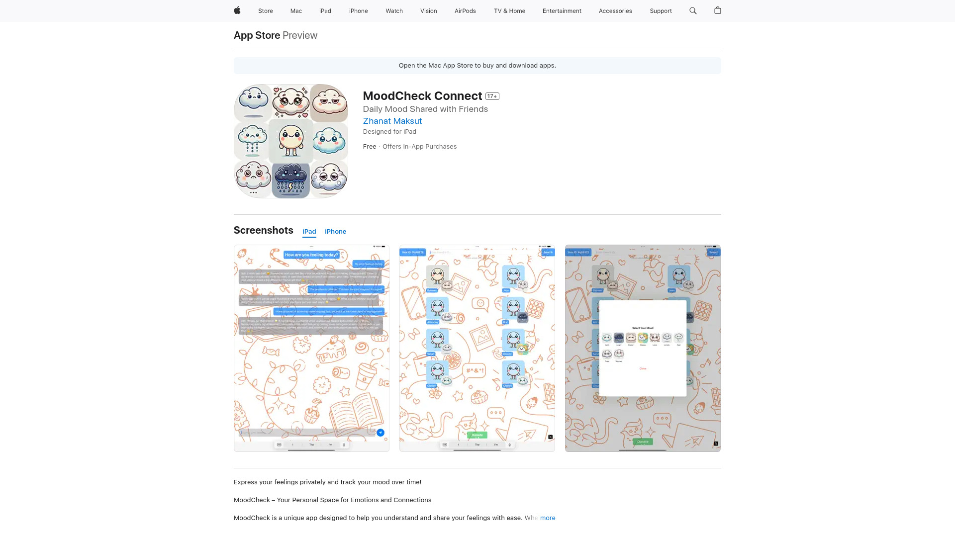 MoodCheck Connect网页截图,MoodCheck Connect网页快照