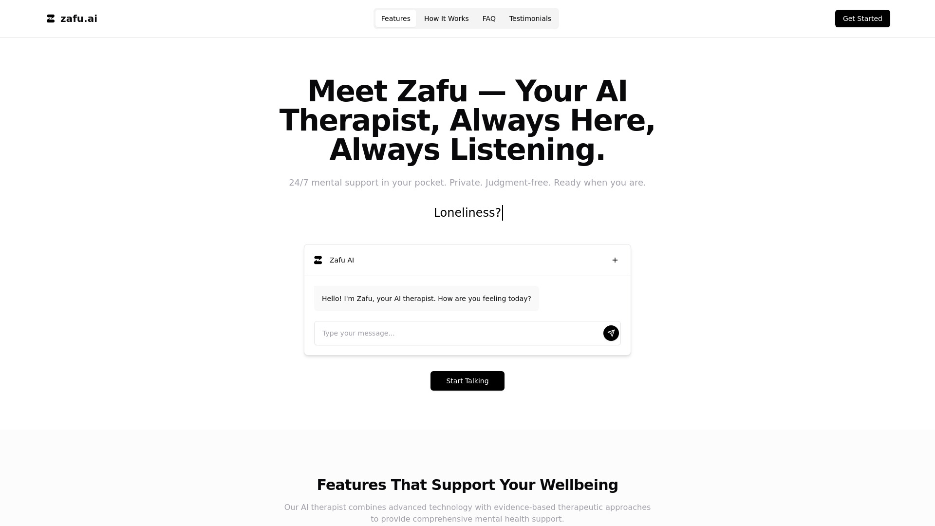 Zafu.ai网页截图,Zafu.ai网页快照