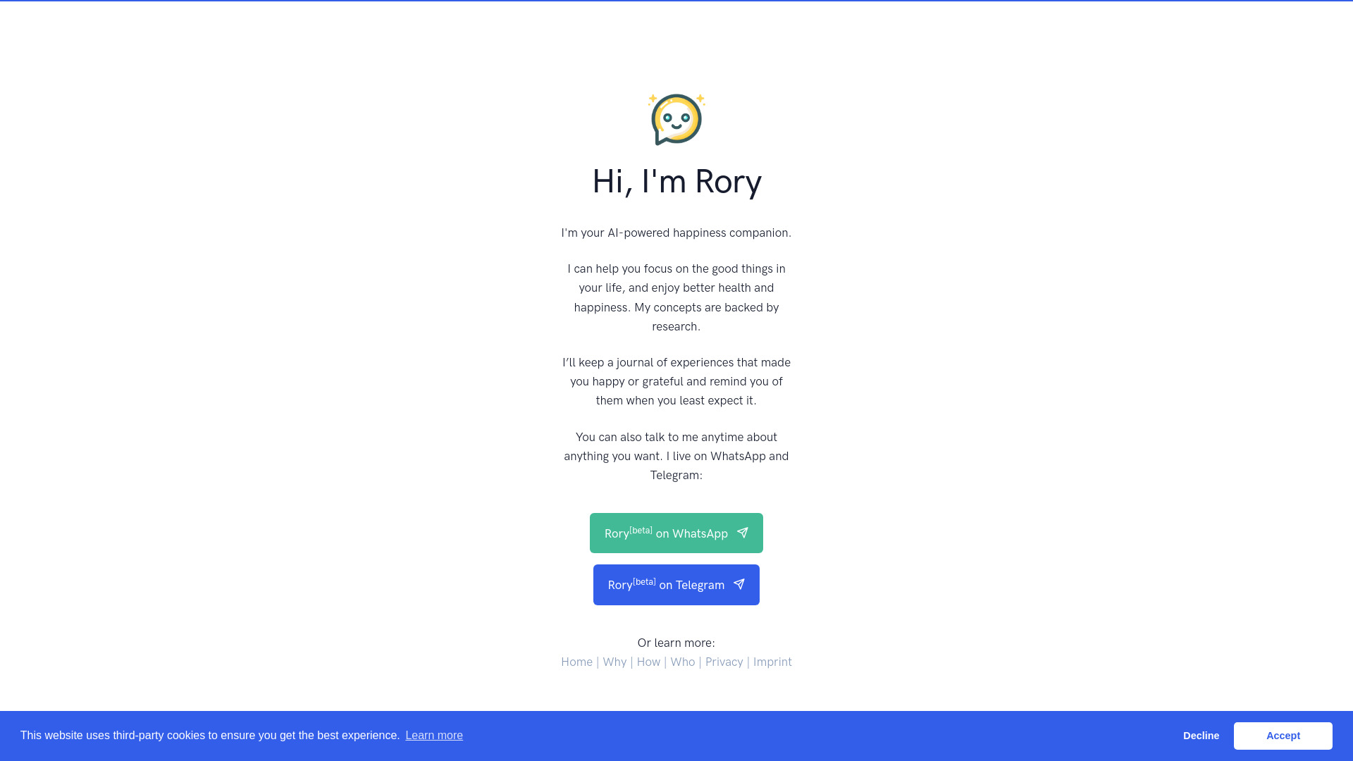 Rory AI [beta] – AI Journaling Companion网页截图,Rory AI [beta] – AI Journaling Companion网页快照
