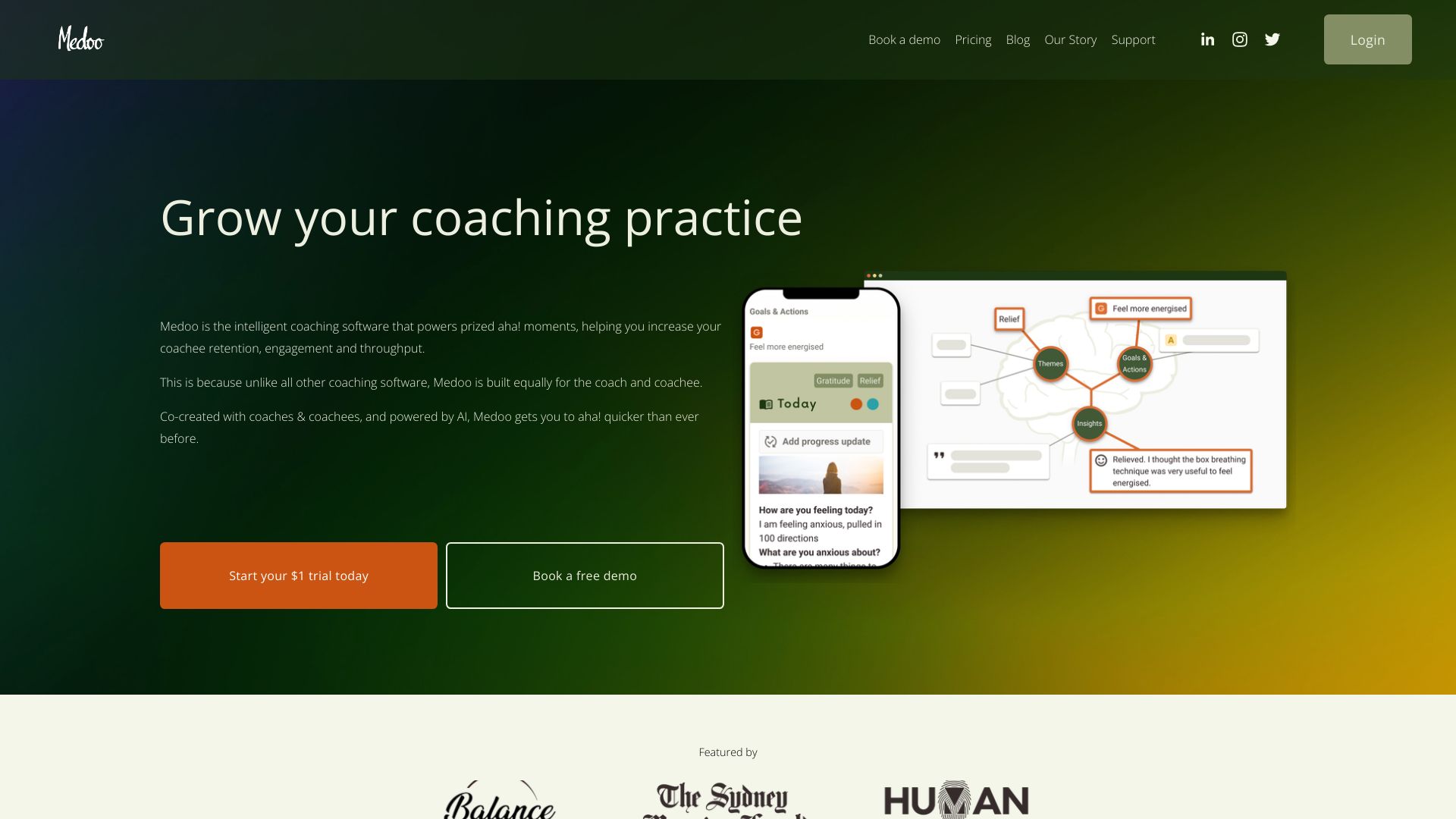 Medoo – Smart Coaching Software网页截图,Medoo – Smart Coaching Software网页快照