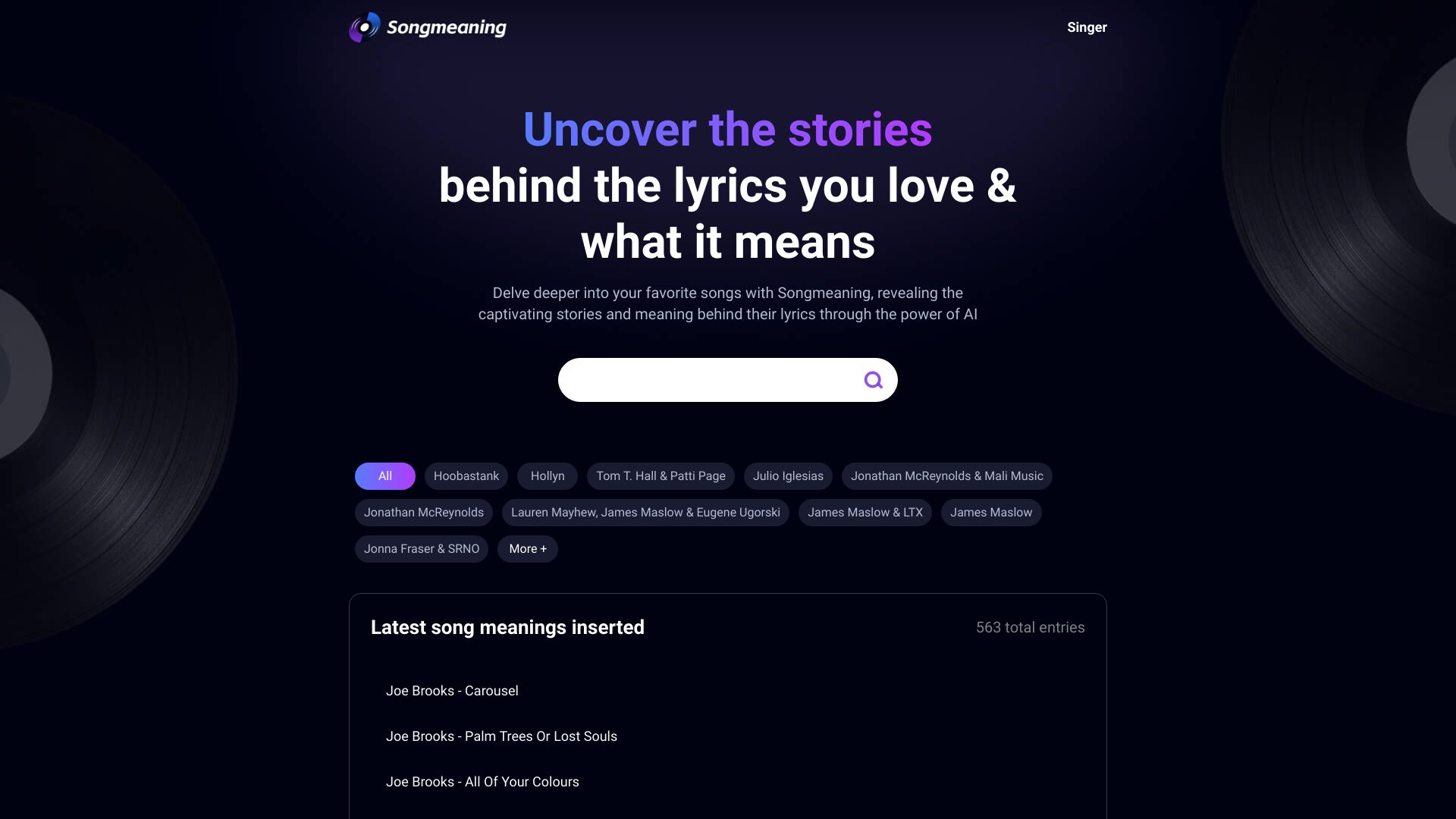 Songmeaning网页截图,Songmeaning网页快照