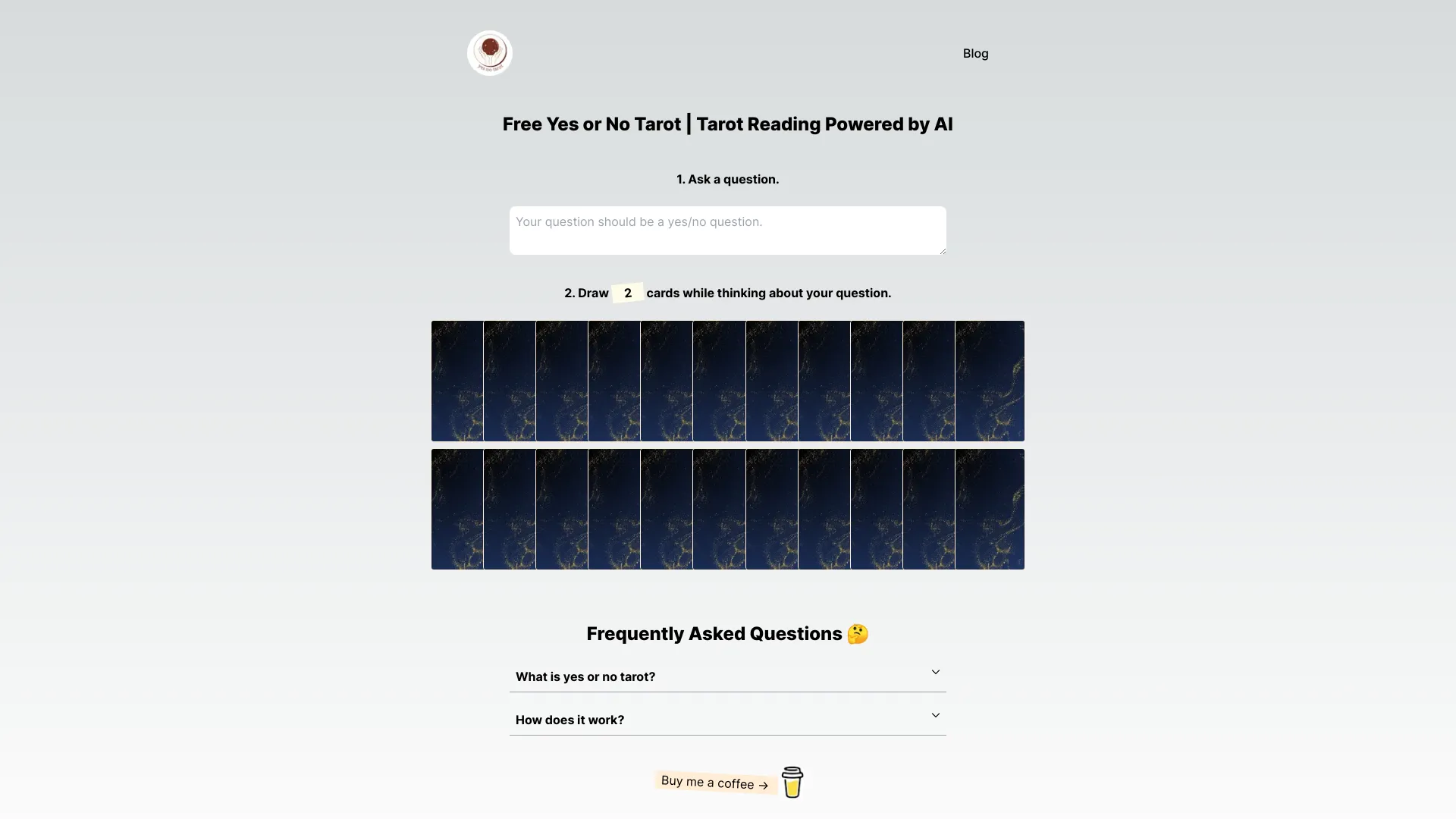 AI yes-or-no tarot reader网页截图,AI yes-or-no tarot reader网页快照
