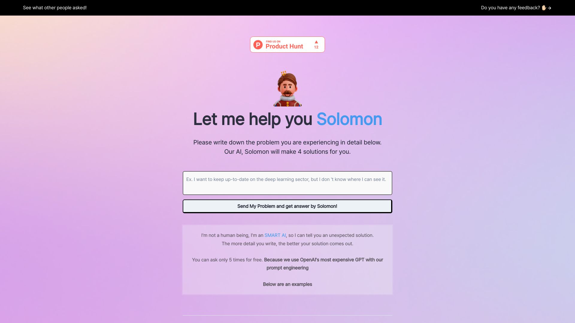 SolomonGPT – solution recommender for U网页截图,SolomonGPT – solution recommender for U网页快照