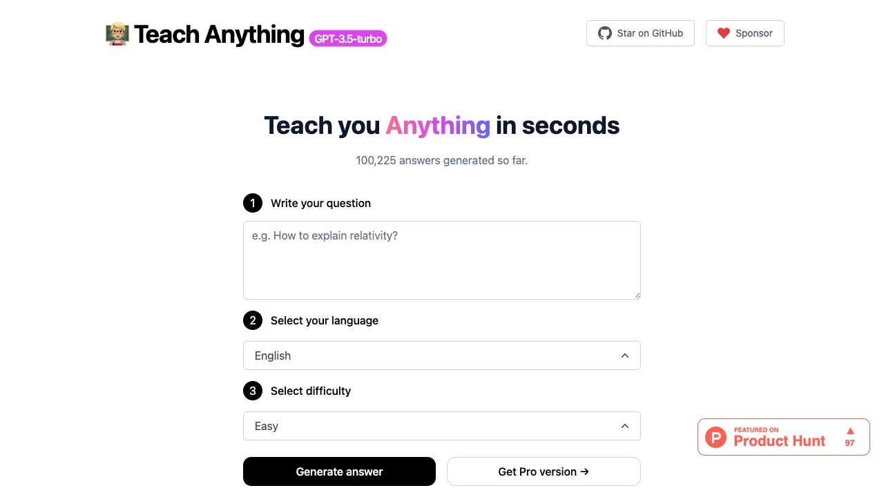 Teach Anything网页截图,Teach Anything网页快照