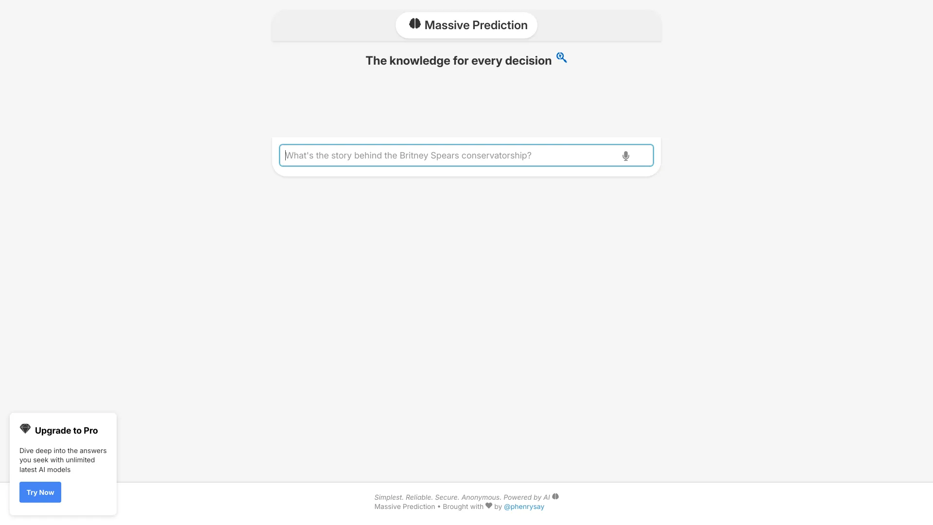 Massive Prediction网页截图,Massive Prediction网页快照