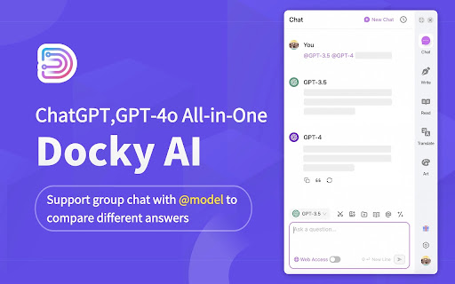 Docky.AI: ChatGPT Sidebar & Smart Assistant网页截图,Docky.AI: ChatGPT Sidebar & Smart Assistant网页快照