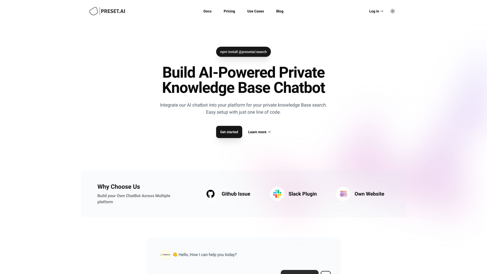 PresetAI网页截图,PresetAI网页快照