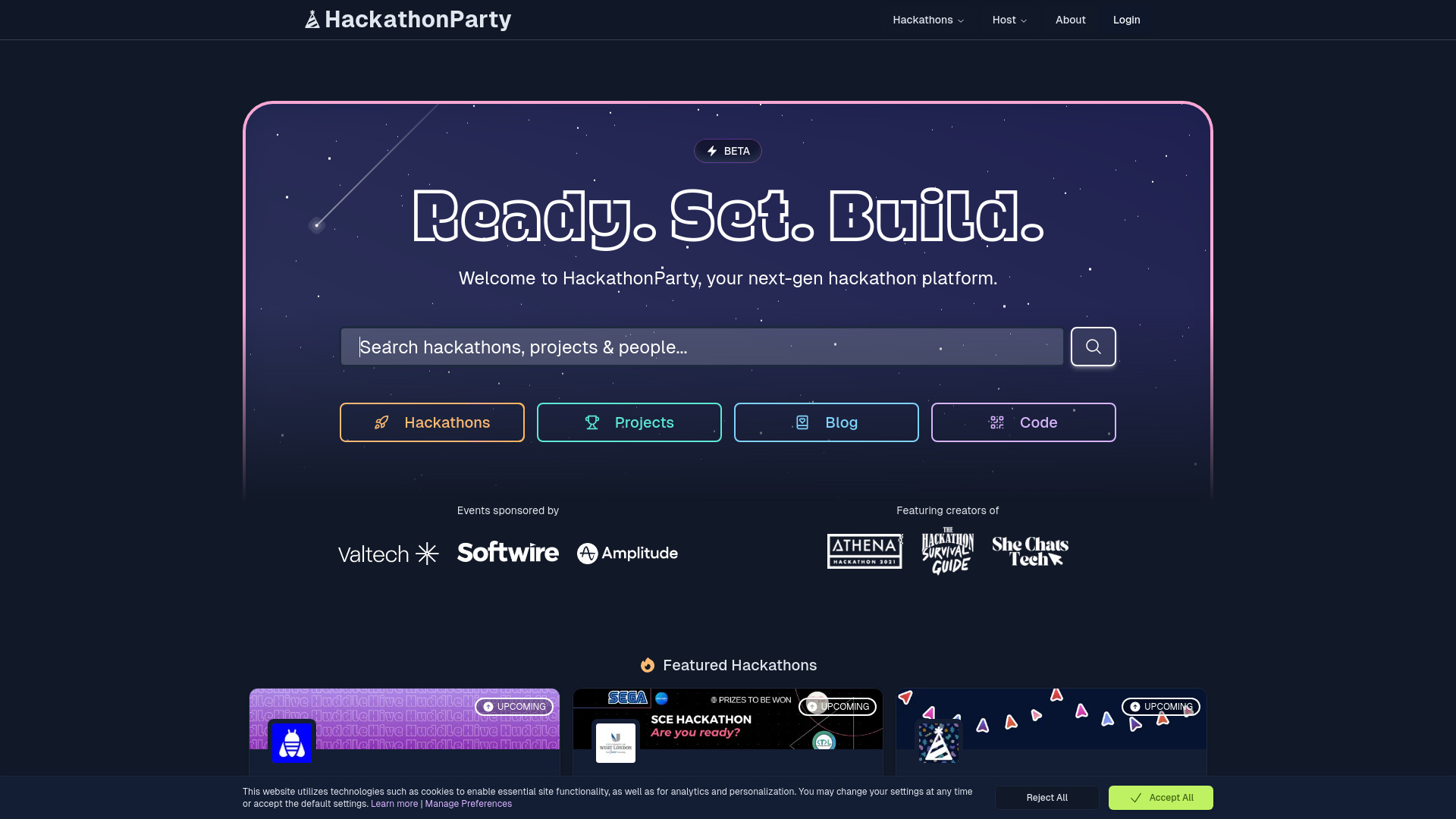 HackathonParty网页截图,HackathonParty网页快照