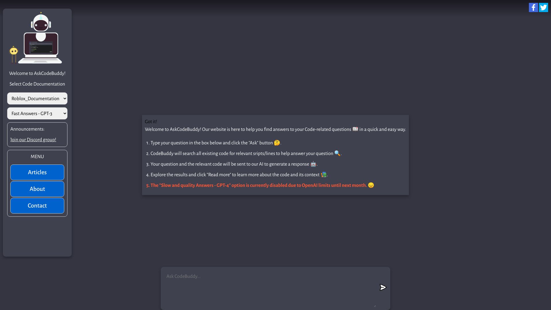 AskCodeBuddy.ai网页截图,AskCodeBuddy.ai网页快照