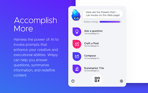 Wispy-1 – Personal AI agent for Chrome网页截图,Wispy-1 – Personal AI agent for Chrome网页快照
