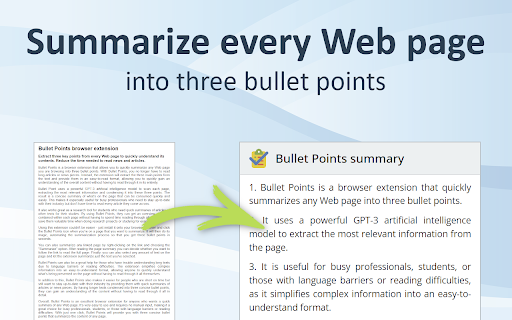 Bullet Points: summarize Web pages with GPT-3网页截图,Bullet Points: summarize Web pages with GPT-3网页快照