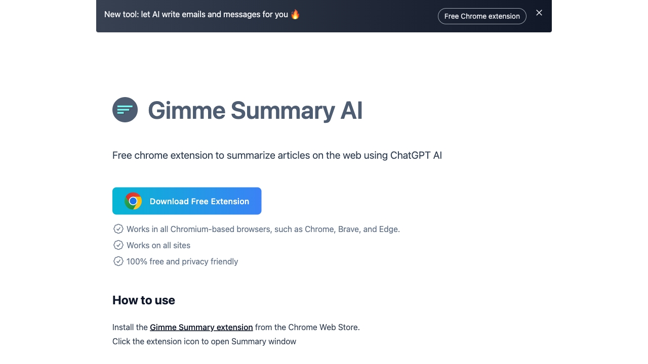 Gimme Summary AI网页截图,Gimme Summary AI网页快照