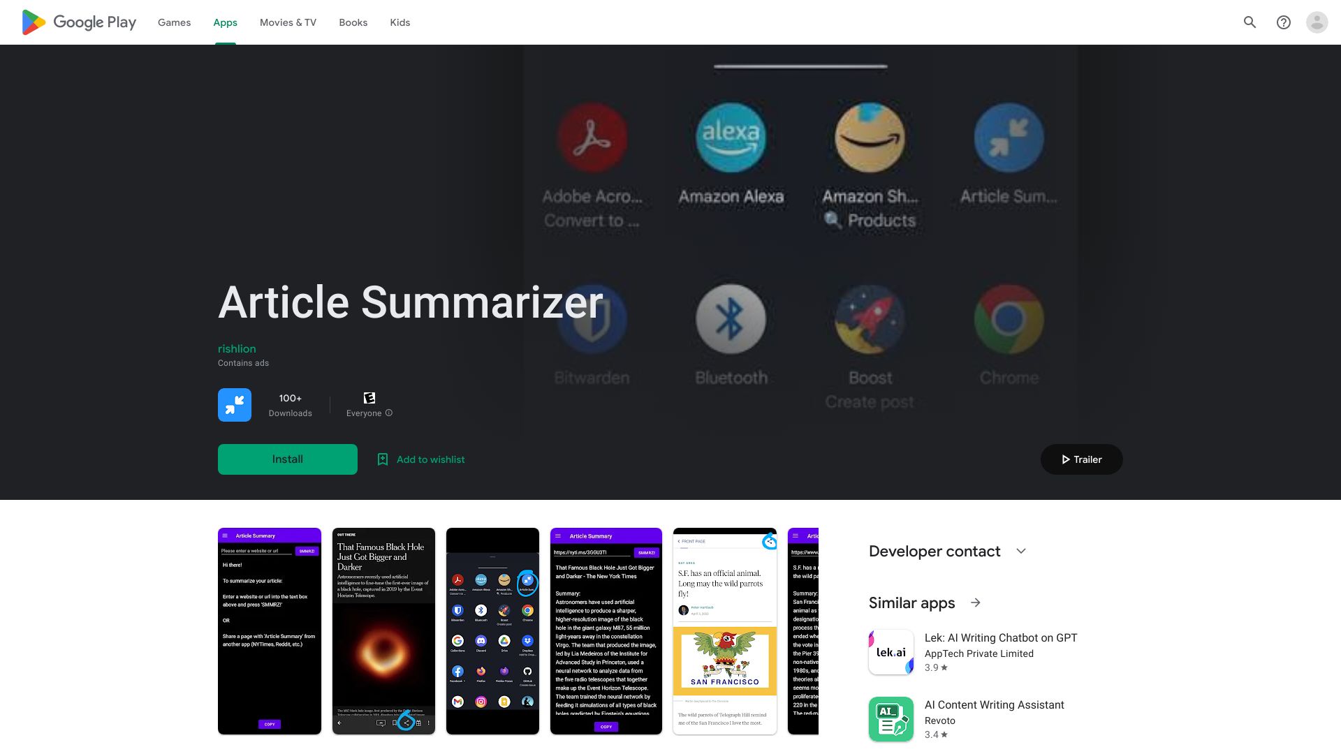 Article Summary网页截图,Article Summary网页快照