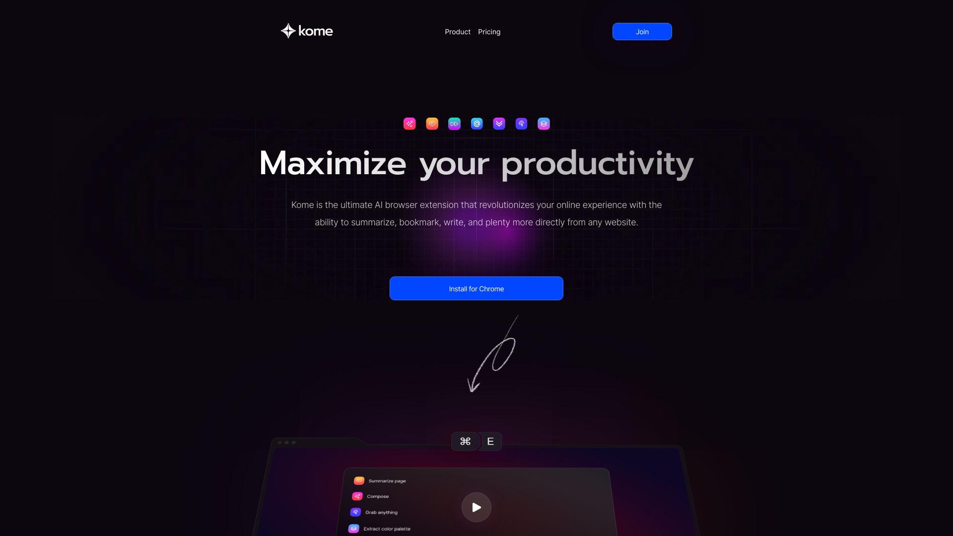 Kome AI网页截图,Kome AI网页快照