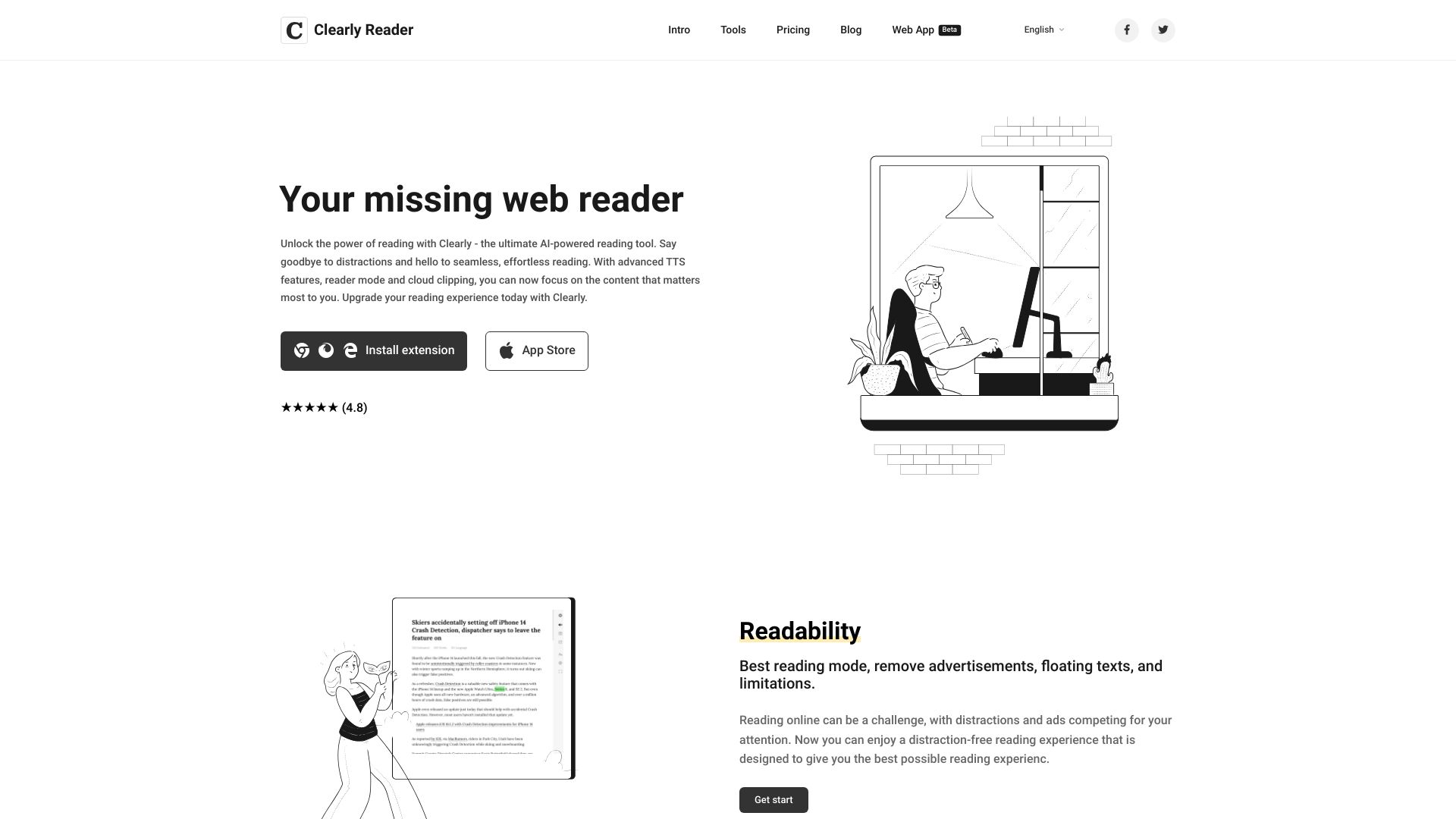 Clearly Reader网页截图,Clearly Reader网页快照