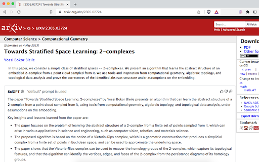 SciGPT: Summarize a scientific paper网页截图,SciGPT: Summarize a scientific paper网页快照