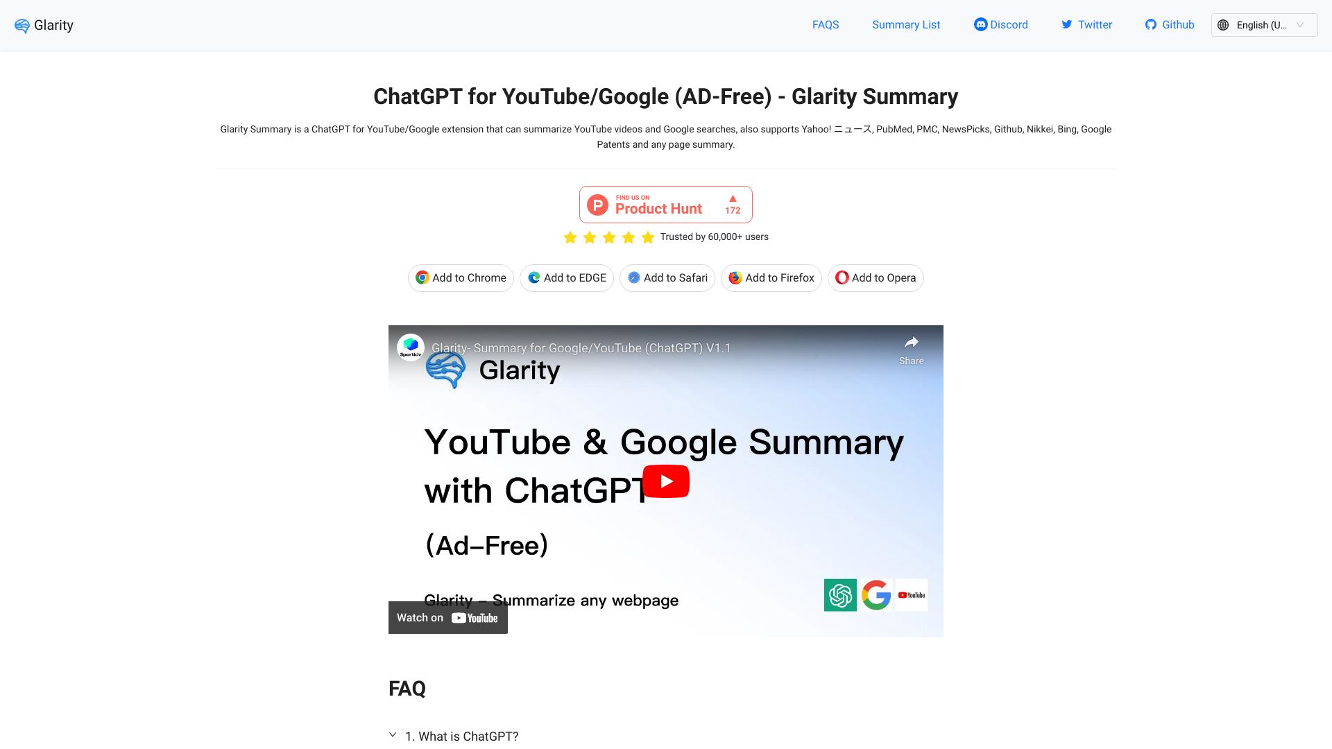 Glarity – Summarize Google and YouTube网页截图,Glarity – Summarize Google and YouTube网页快照
