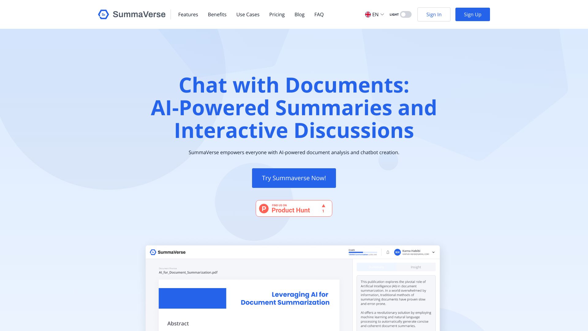 SummaVerse网页截图,SummaVerse网页快照